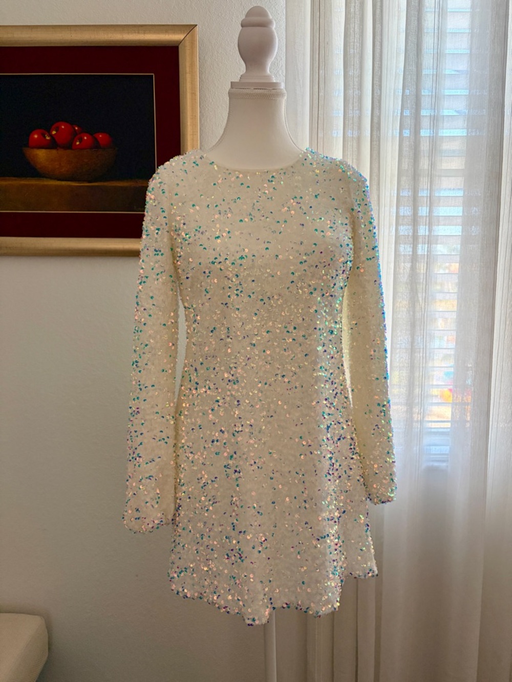 Show Me Your Mumu white sequin mini dress